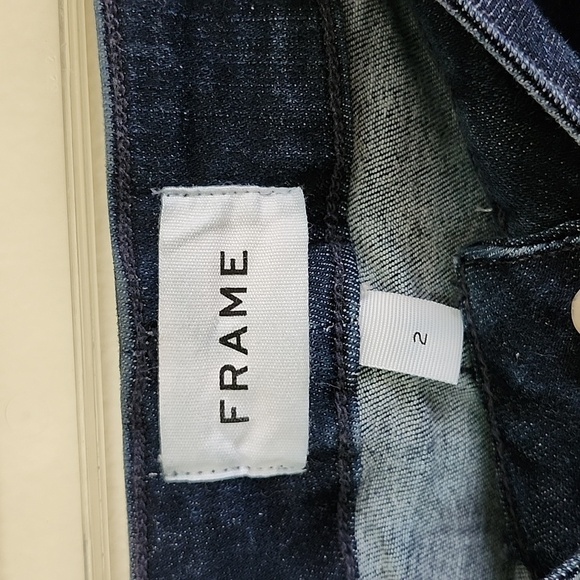 Frame Le One Skinny dark wash jeans women's size 2 organic cotton stretch jeans - Picture 4 of 9
